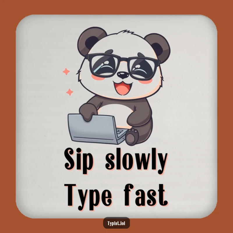 Funny Panda Coaster: Protect Surfaces with Scholarly Charm