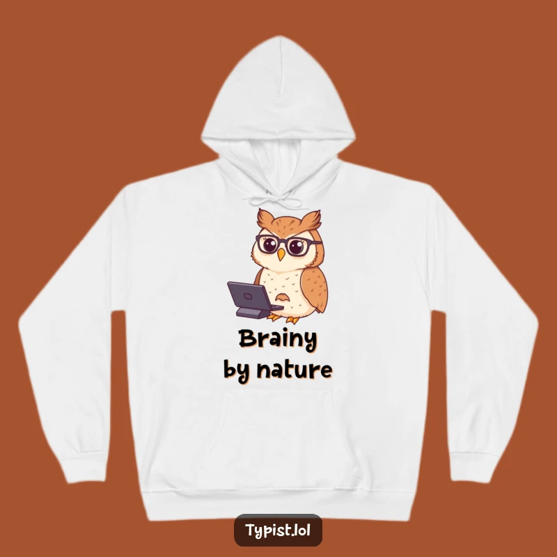 Funny Owl Typing Hoodie: Cozy Up with this Hilarious Intellectual Bird