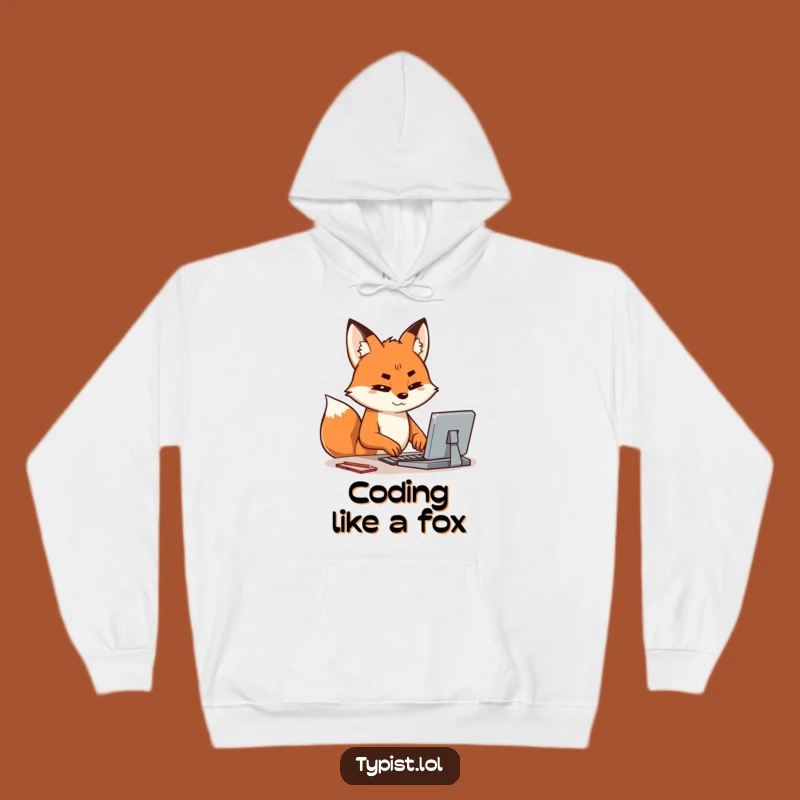Funny Fox Typing Hoodie: Cozy Up with this Hilarious Brainy Fox