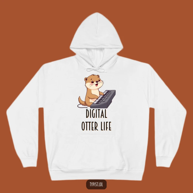 Cozy Funny Otter Keyboard Hoodie: Warm Up with Cheerful Typing Vibes Gift
