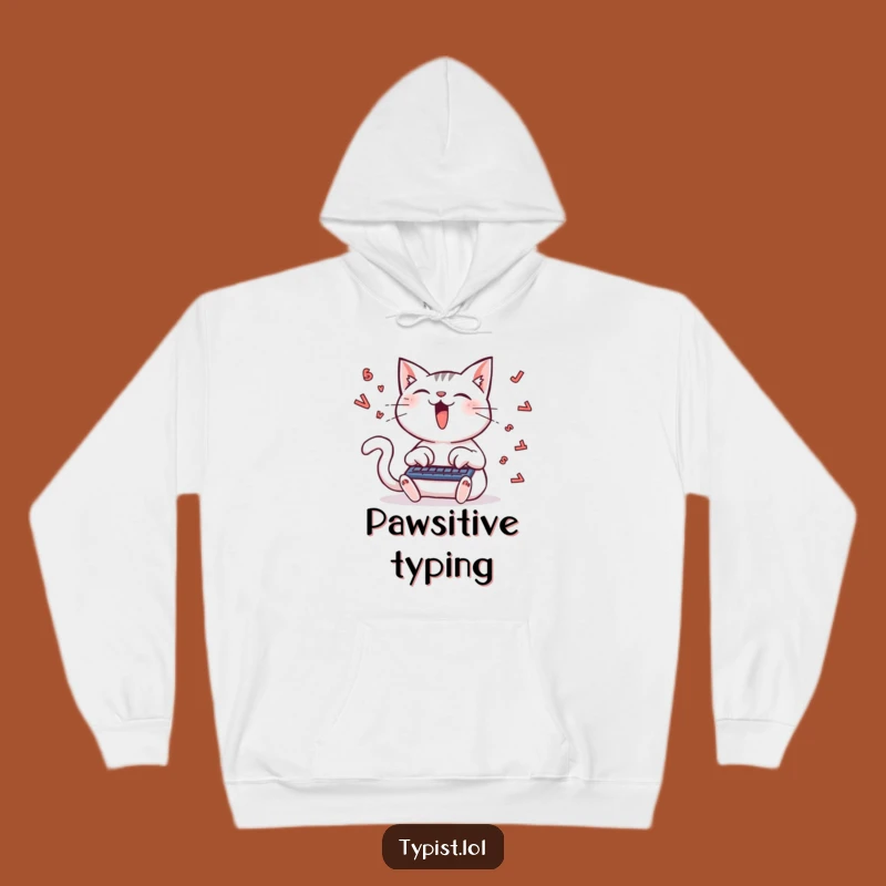 Funny Cat Typing Hoodie: Cozy and Hilarious Gift for Busy Bees