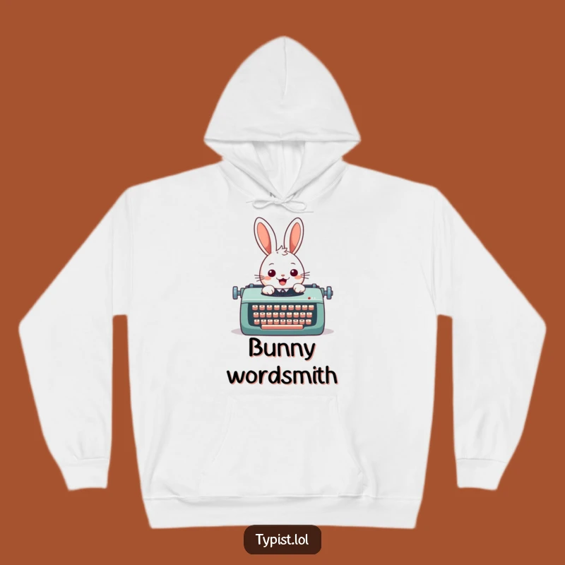 Funny Rabbit Typewriter Hoodie: Cozy and Hilarious Gift for Storytellers