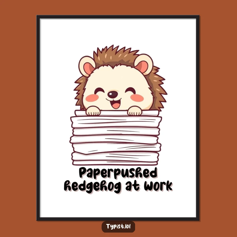 Free Printable Hedgehog Wall Art: Humorous Hedgehog Peek Art Downloadable Gift