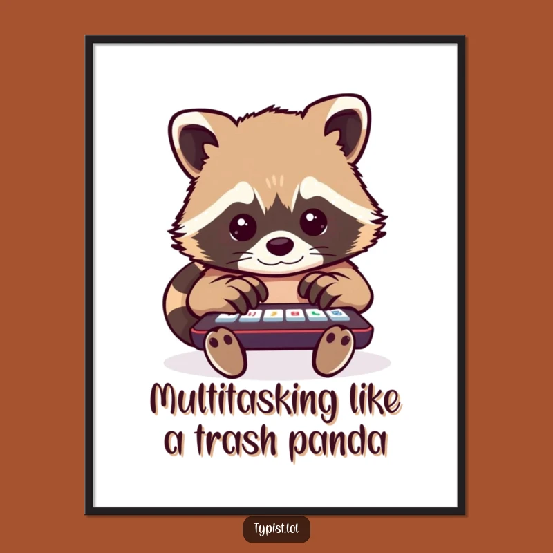 Free Printable Raccoon Wall Art: Multitasking Raccoon Art for a Quirky, Humorous Home
