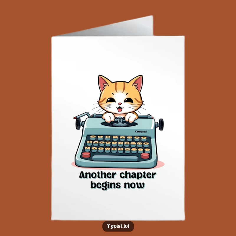 Free Printable Birthday Card: Funny Cat Writer DIY Downloadable Gift for Authors
