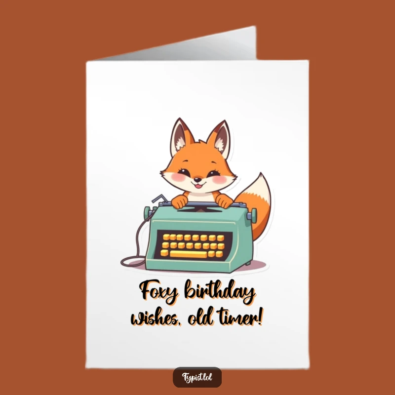 Free Printable Birthday Card: Funny Fox Typist Design, Downloadable & Quick!