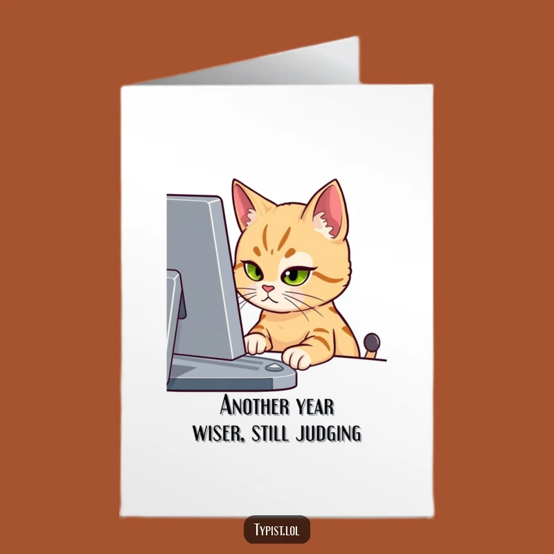 Free Printable Cat Birthday Card - Focused Feline Funny Downloadable Gift