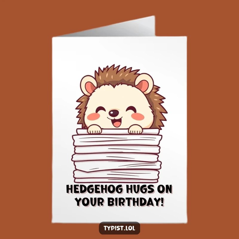 Free Printable Hedgehog Birthday Card: Happy Hedgehog Peek-a-Boo Downloadable Gift