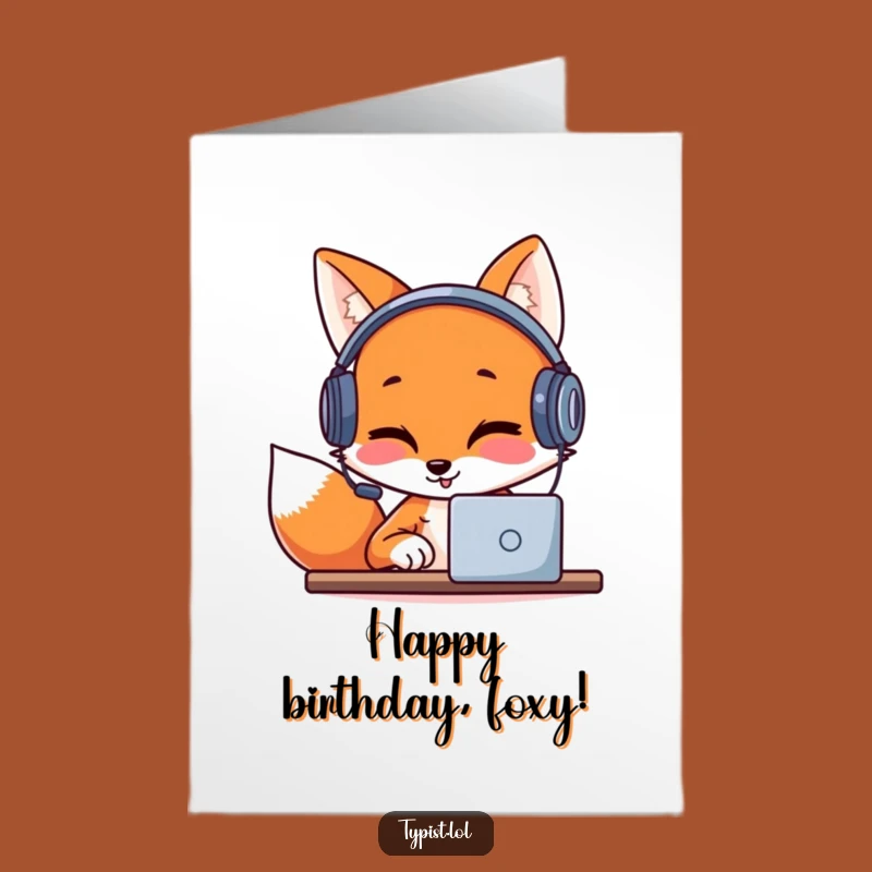 Free Printable Fox DJ Birthday Card: Groove to the Fun with a Typing Tune!