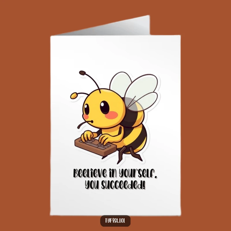 Free Printable Busy Bee Keyboard Congrats Card - Hilarious Downloadable for Achievements