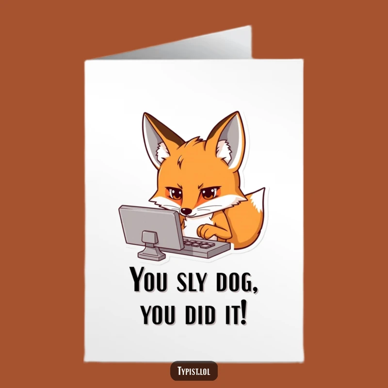 Free Printable Congrats Card: Focused Fox Success, Downloadable, Funny Achievement Gift