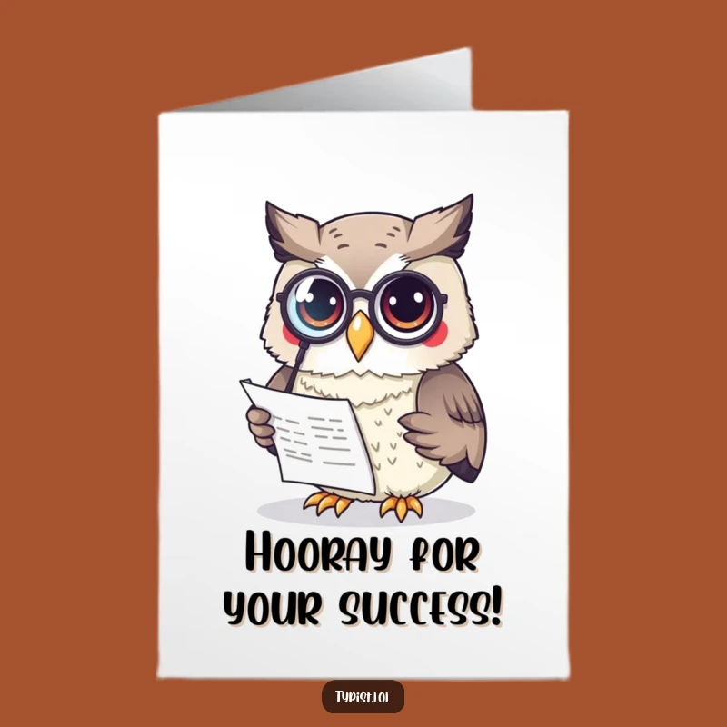 Free Printable Congrats Card: Wise Owl Monocle Funny Downloadable Gift
