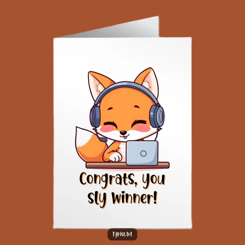 Free Printable Fox DJ Congrats Card: Celebrate Success with Groovy Vibes!