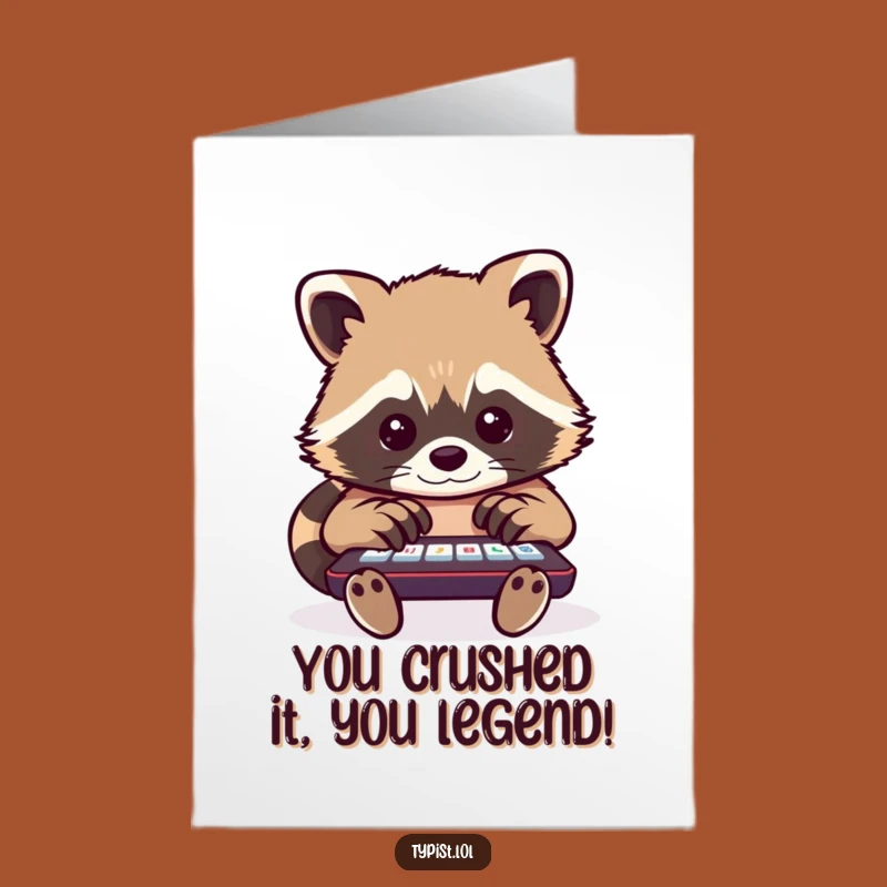 Free Printable Raccoon Congrats Card: Celebrate Big Wins with Maximum Effort
