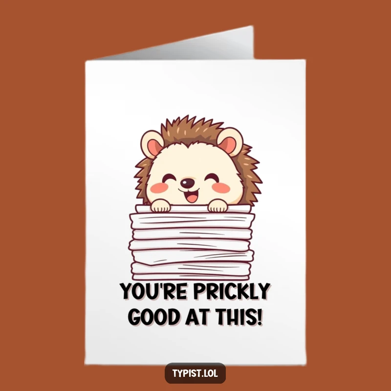 Free Printable Hedgehog Congrats Card: Happy Hedgehog Success Peek Downloadable Gift