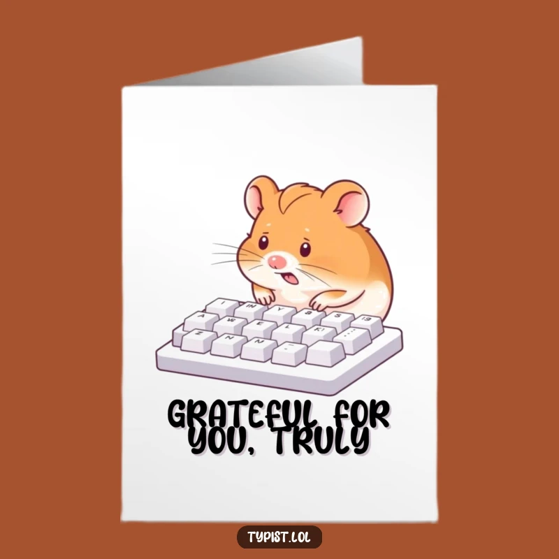 Free Printable Hamster Thank You Card - Cute Downloadable Note for Gratitude