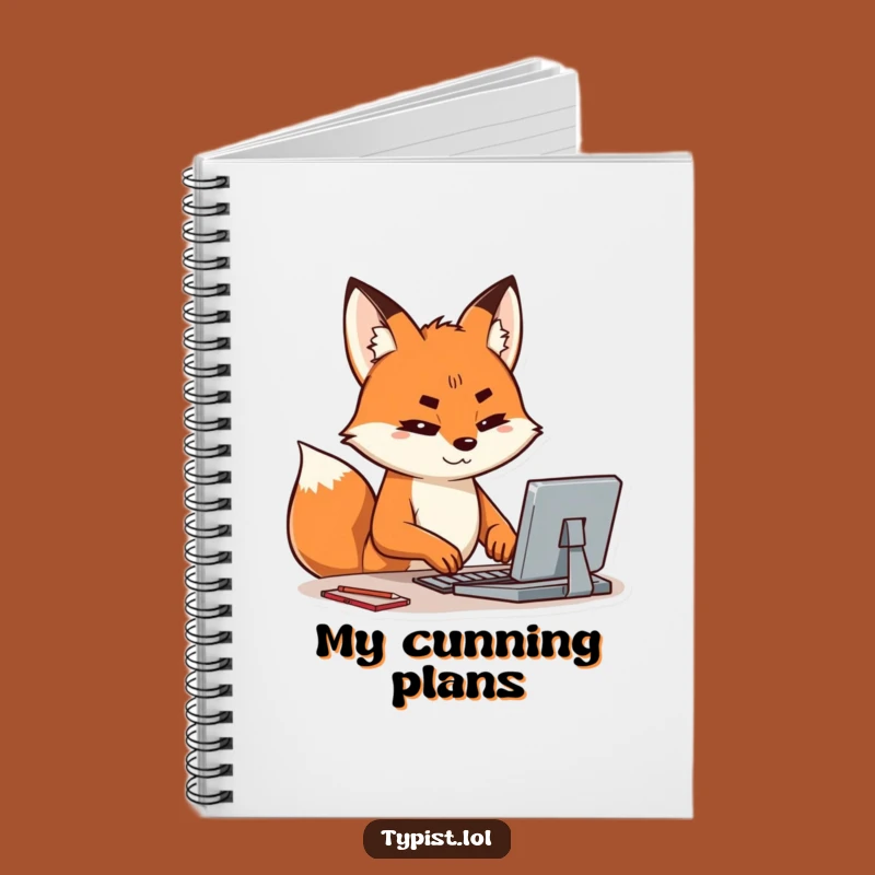 Funny Fox Typing Notebook: Jot Down Your Brilliant Ideas