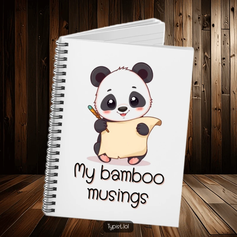 Funny Panda Quill Notebook: A giggling panda scribbles with a quill. Great for artistic notes.
