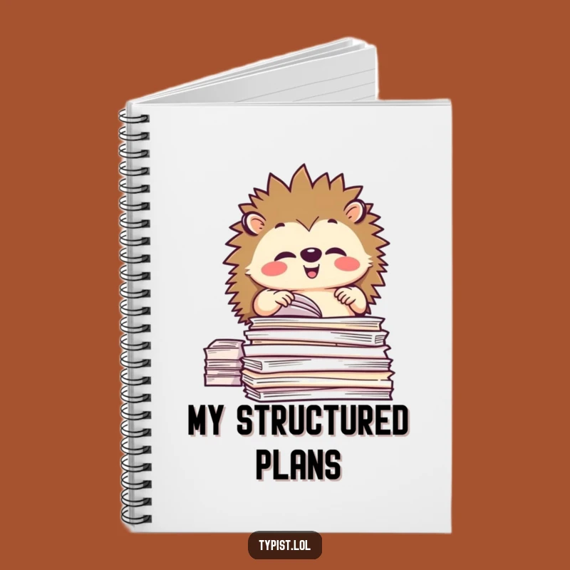 Funny Hedgehog Organizer Notebook - Jot Down Your Tidy Thoughts!