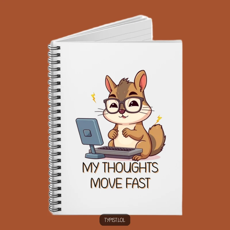 Funny Squirrel Typing Notebook: Jot Down Ideas at Lightning Speed, a Hilarious Gift
