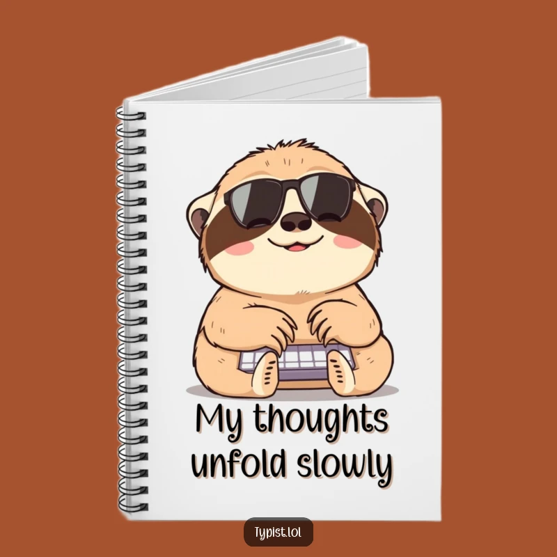 Funny Sloth Typing Notebook: Jot Down Ideas at Your Own Happy, Slow Pace