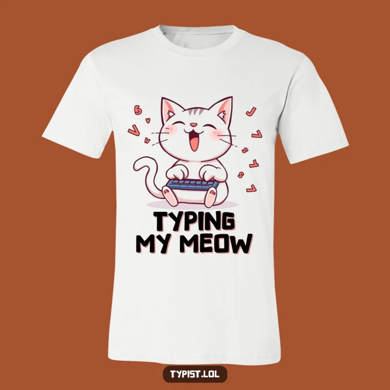 Funny Cat Typing T-Shirt: Hilarious Apparel for Feline Word Wizards