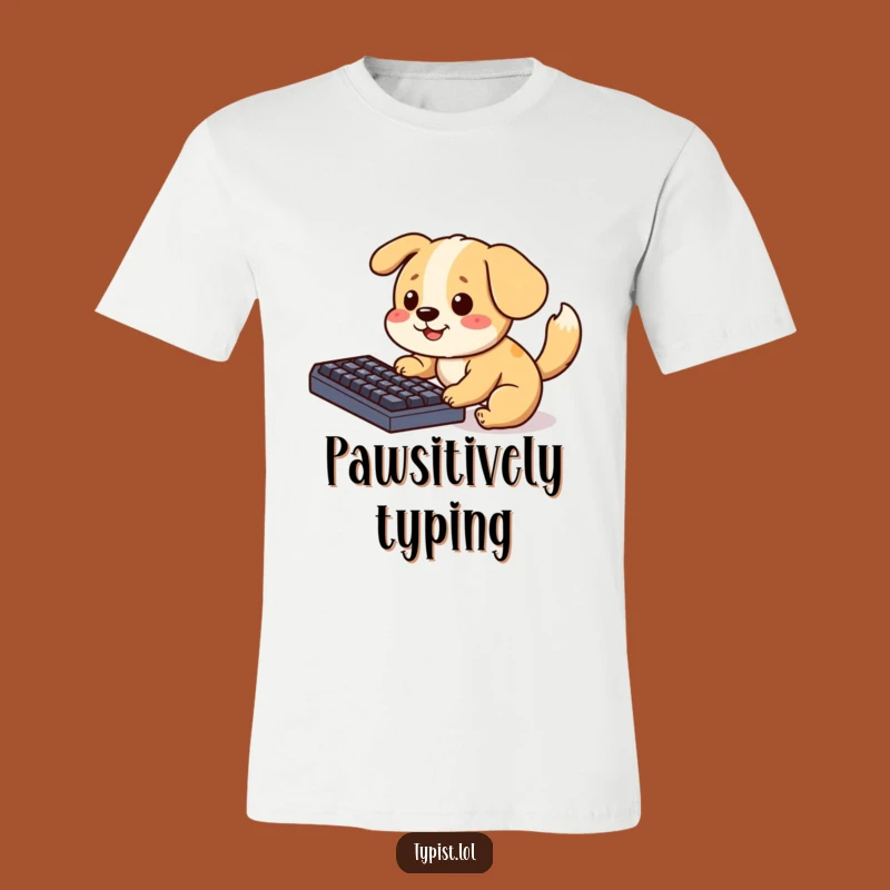 Funny Dog Keyboard T-Shirt: Playful Pup Typist Tee for Dog Lovers