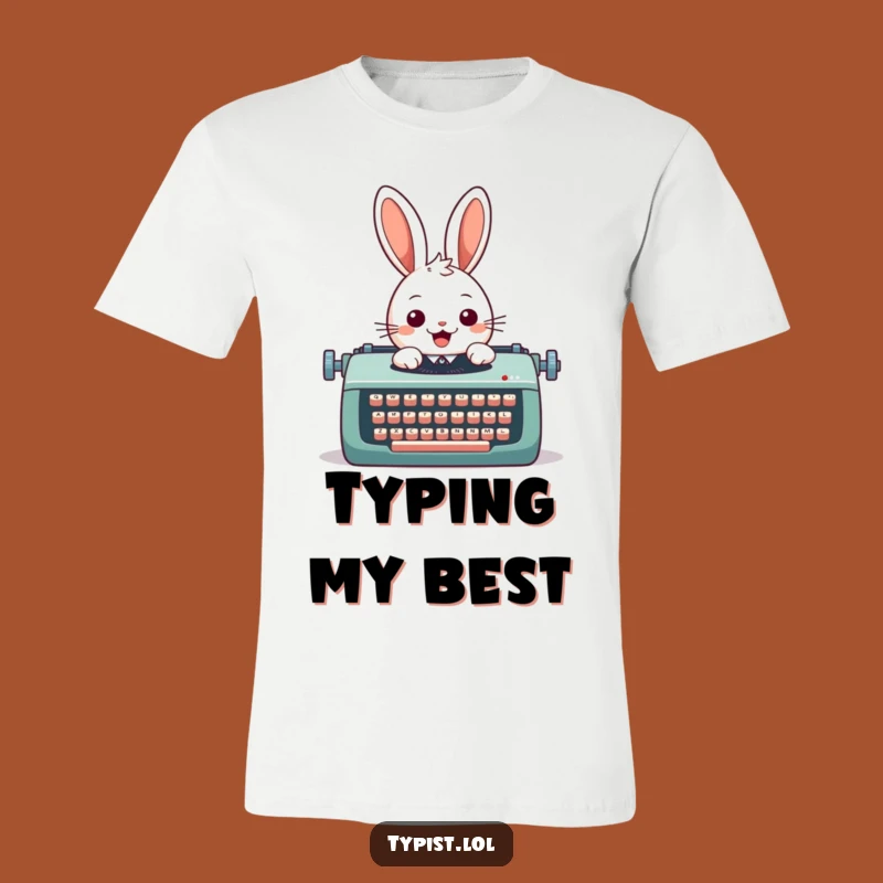 Funny Rabbit Typewriter T-Shirt: Hilarious Literary Fun for Your Wardrobe