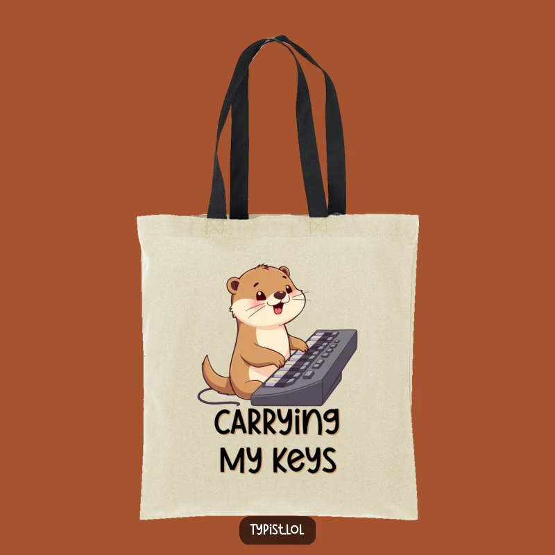 Funny Otter Keyboard Tote Bag: Carry Your Productivity with Humorous Style Gift