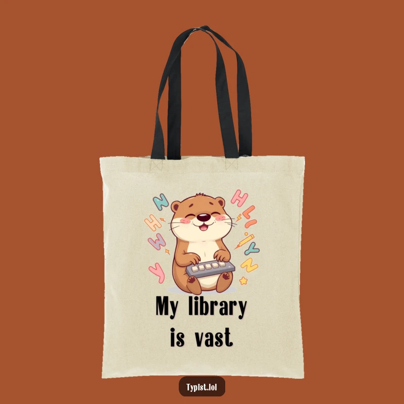Funny Otter Typing Tote Bag: Hilarious & Practical Bag for Your Ideas