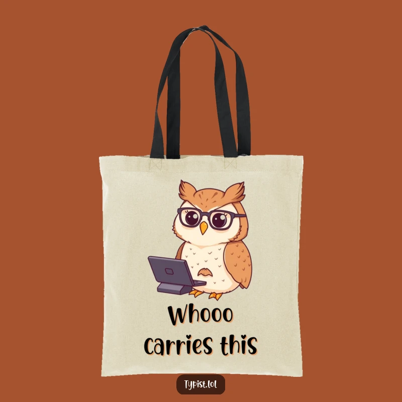 Funny Owl Typing Tote Bag: Carry Your Knowledge with this Hilarious Accessory