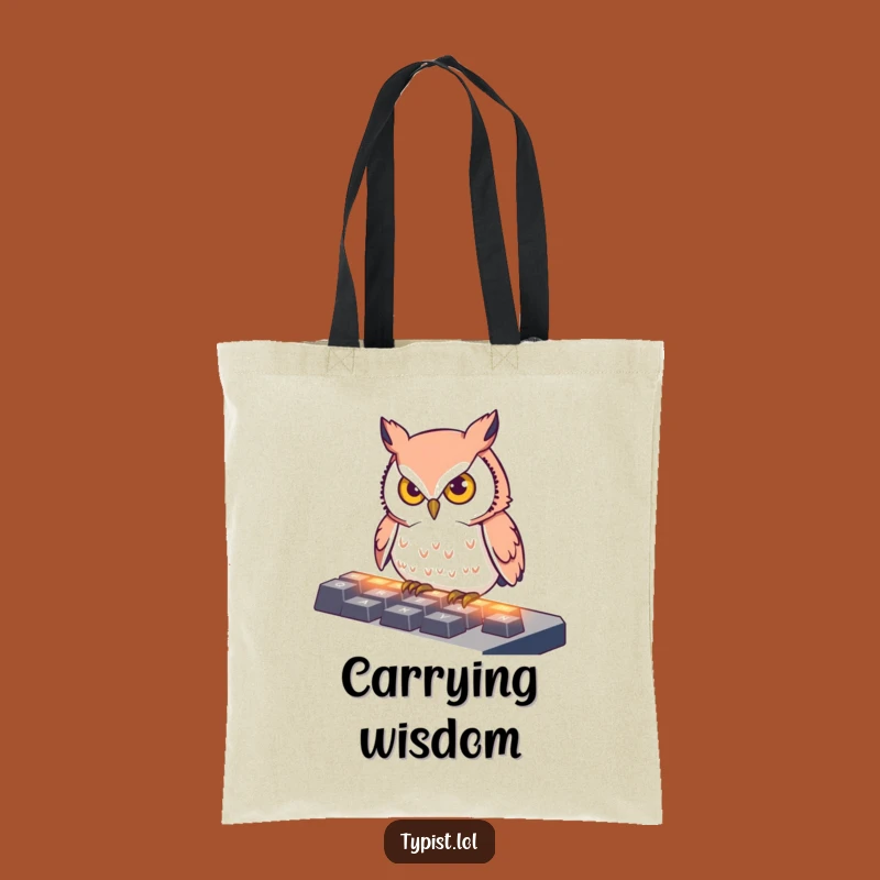 Funny Owl Typing Tote Bag: Durable Bird's Keyboard Carry-all, Perfect Funny Gift Bag