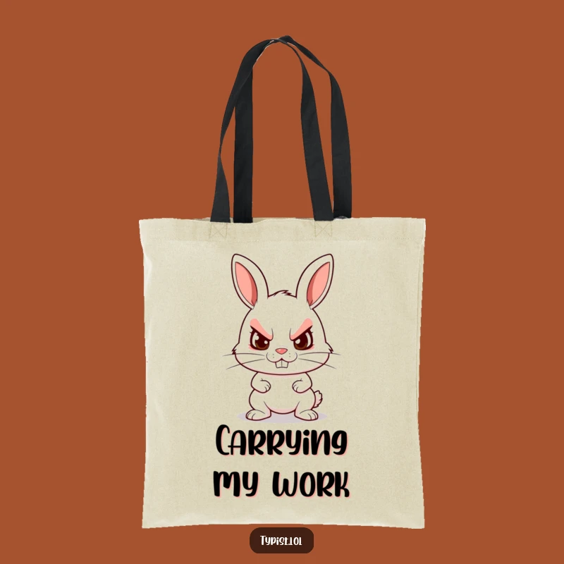 Funny Rabbit Typing Tote Bag: Carry Your Drive with Humorous Style Gift