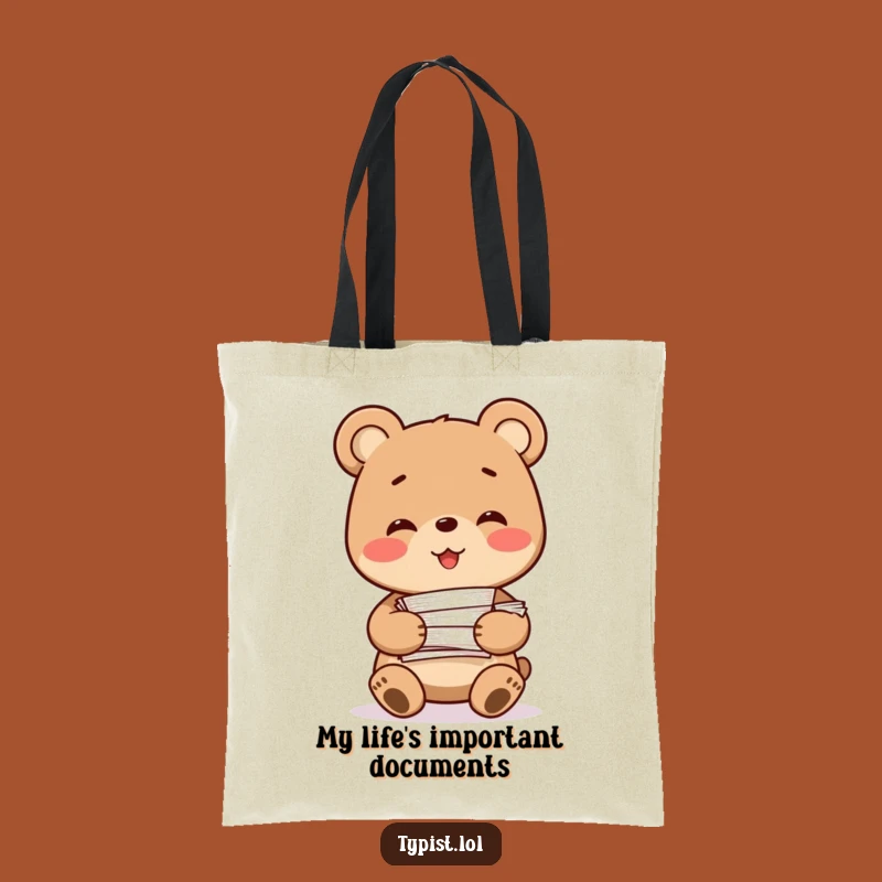 Funny Bear Paperwork Tote Bag: Carry Your Load with a Smile - Perfect Funny Gift