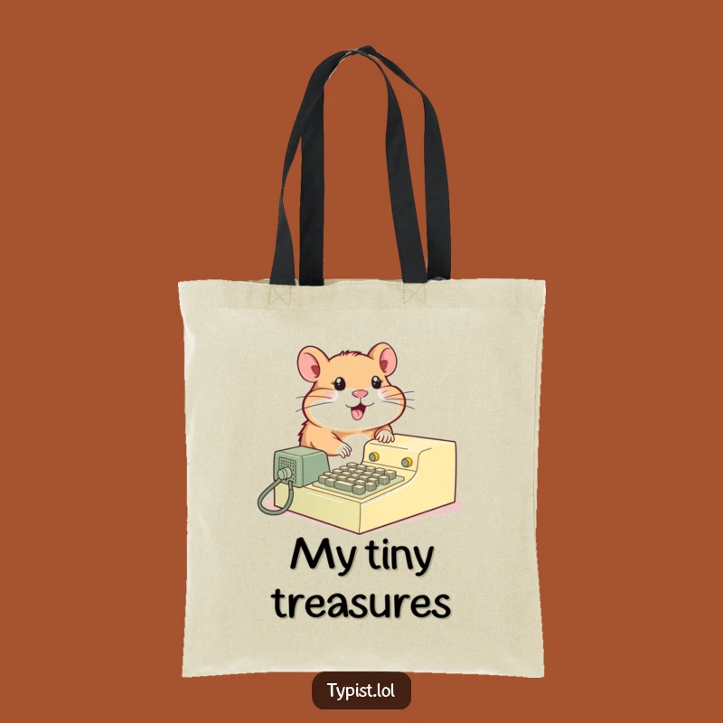 Funny Hamster Typewriter Tote Bag: Carry Your Retro Style Proudly